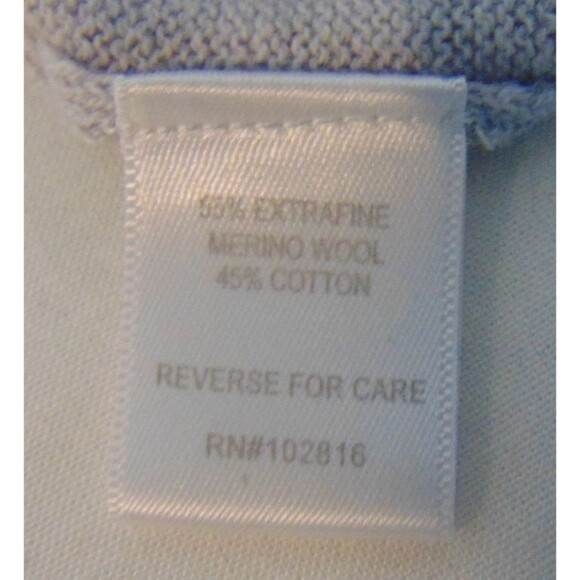 Garnet Hill Sweater Size Large Gray Fine Merino Wool Blend Knit Bell Sleeve - Picture 9 of 10